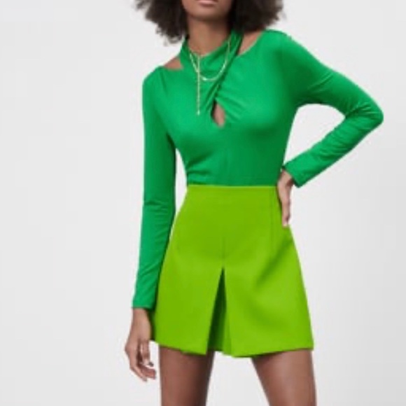 Zara Tops Cut Out Bodysuit With Knotgree Poshmark